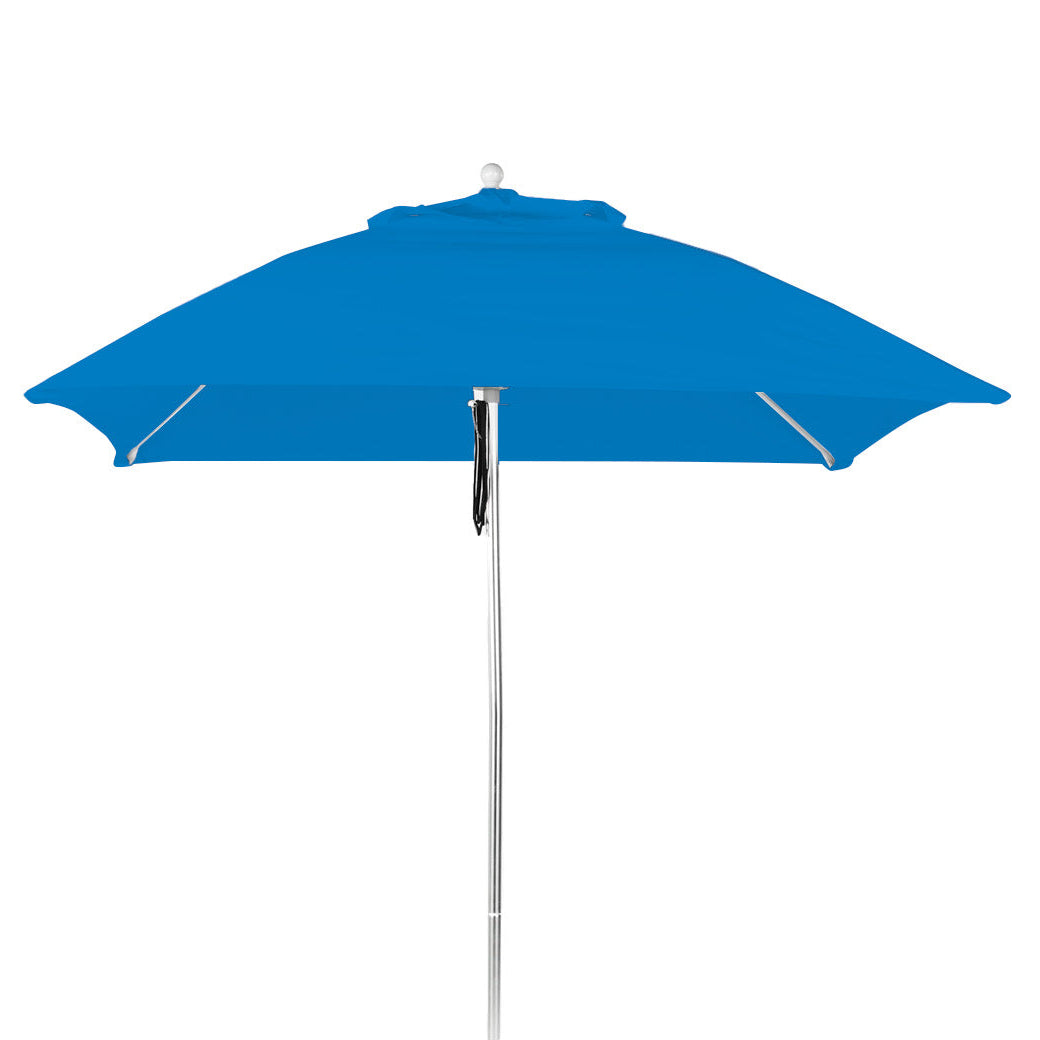 The AquaOutdoors Premium In Pool Umbrella, with a blue acrylic canopy and silver metal pole, is ideal for any tanning ledge. Its classic shape and pointed tip provide stylish shade for sun-soaked afternoons.