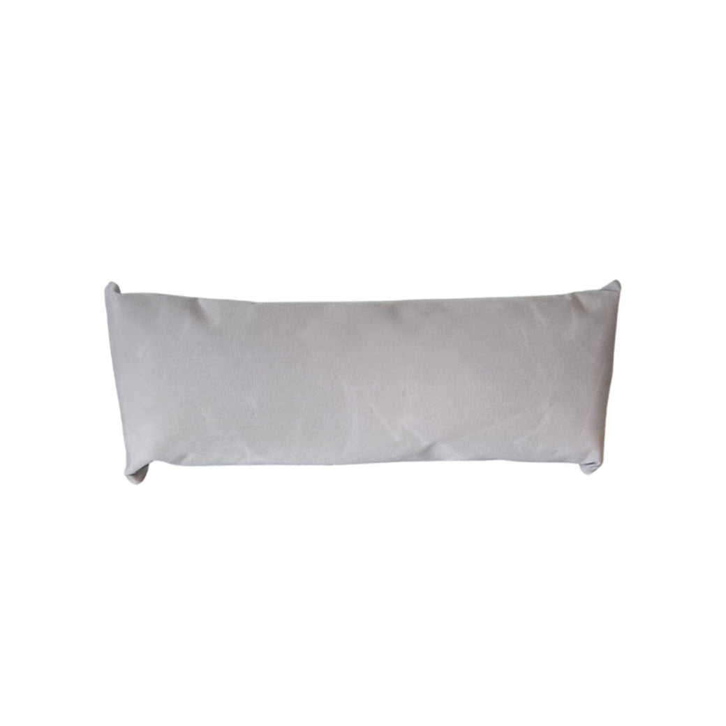 The AquaOutdoors Chaise Lounge Pillow, a rectangular light gray headrest, rests on a plain white background. Crafted from durable outdoor fabric, its perfect for relaxing on your in-pool chaise lounger.