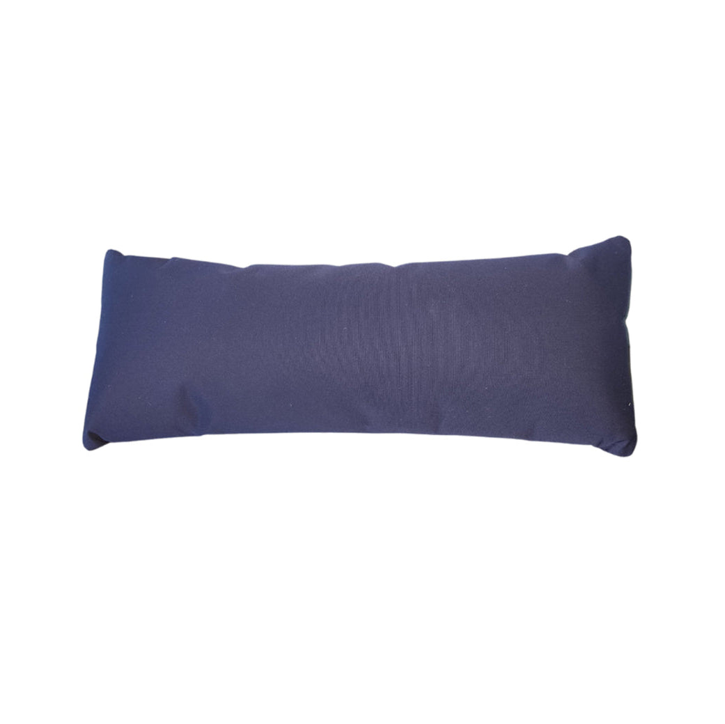 The AquaOutdoors Chaise Lounge Pillow, a rectangular dark blue cushion with a smooth texture, crafted from durable outdoor fabric, lies flat on a white background.