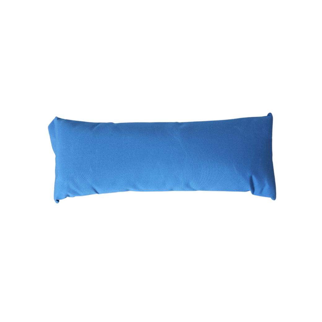 AquaOutdoors Chaise Lounge Pillow is a rectangular blue headrest pillow made with outdoor fabric, perfect for your in-pool chaise lounger, shown on a white background.