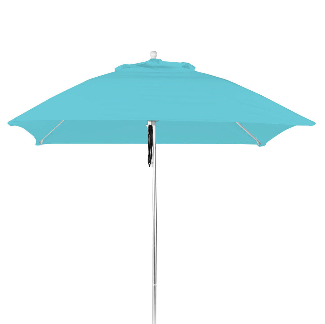 AquaOutdoors Premium In Pool Umbrella features a turquoise durable acrylic fabric atop a white pole, set against a plain white background.